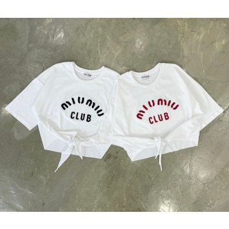 22ss 미우미우 클럽 매듭 티셔츠 (2COLOR)